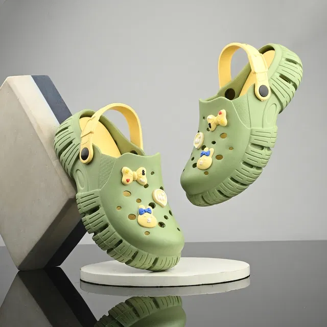 Clogs for Women (Green & Yellow, 6)