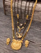 Combo of 4 Pcs Mangalsutras with Earrings Set for Women 