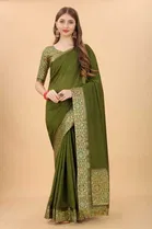 New Fancy Vichitra Festive Sarees 