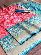 Litchi Silk Zari Woven Saree for Women, Pink 