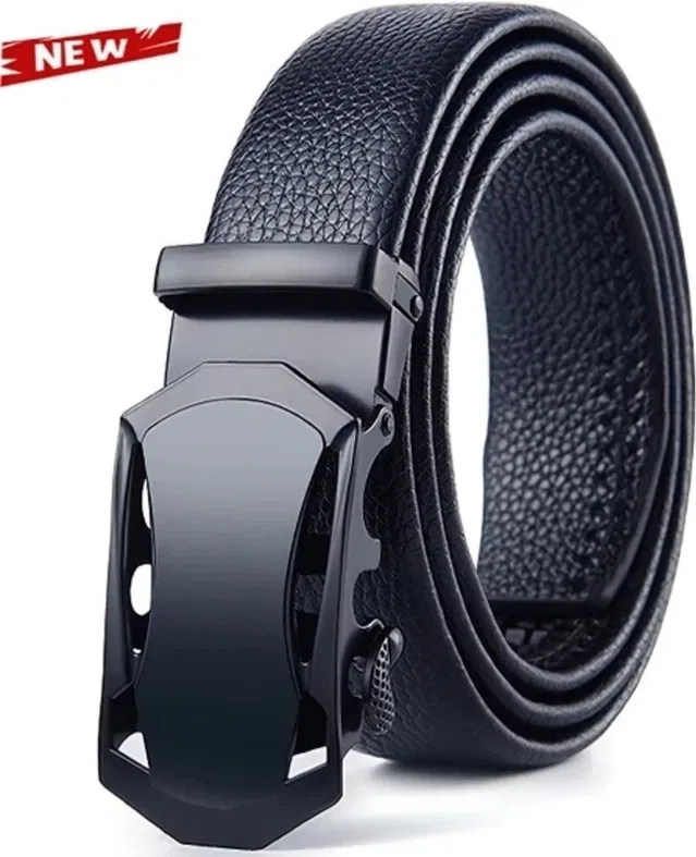Leather Belt for Men (Black, 32)