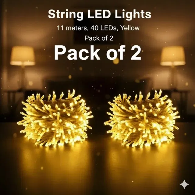 String LED Light (11 m, 40 Led ,Yellow)(Pack of 2)