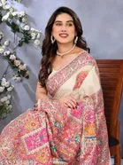 Handloom Floral Print Kashmira Kadai Pashmina Saree for Women 