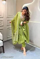 Printed Acrylic Kurta Set for Women 