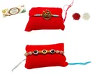 Om Evil Eye Beads Metal Rakhi 