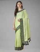 Vichitra Solid Saree for Women 