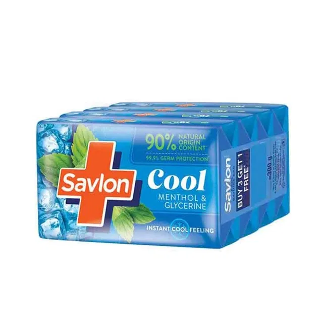 Savlon Cool Soap Menthol & Glycerin 4X75 g (Buy 3 Get 1 Free)