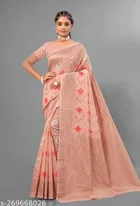 Cotton Linen Zari Woven Saree for Women 