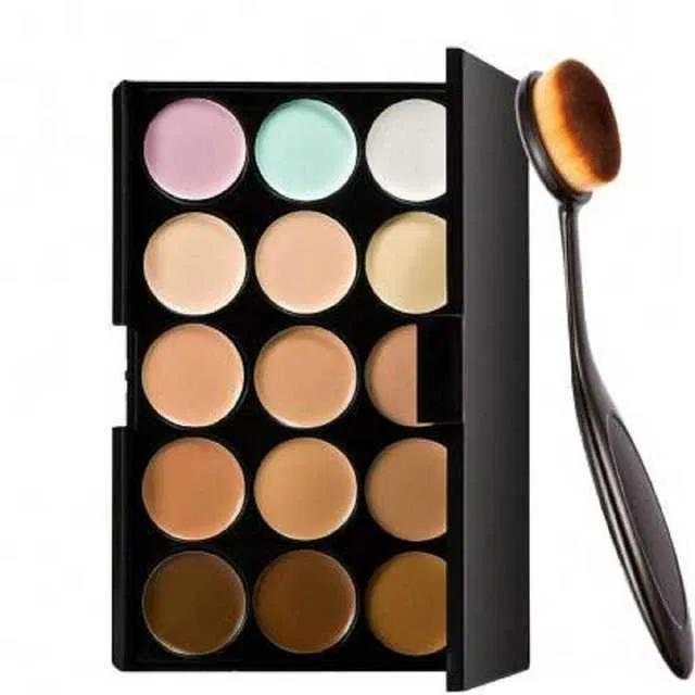 Pack of 2 Concealer Palette with Makeup Brush Combo