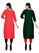 Crepe Solid Kurtis for Women 