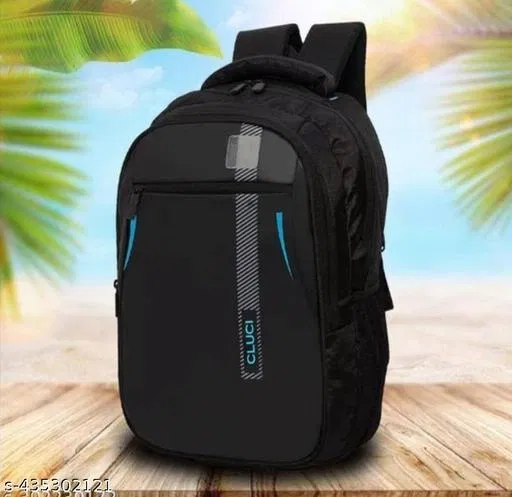 Polyester Backpack for Men & Women, Black
