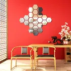 Acrylic Hexagon Shaped Wall Mirror Stickers 