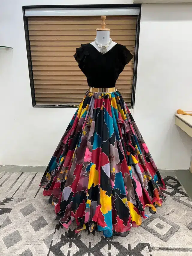 Ready to Wear Lehenga Choli for Women (Multicolor, 3XL)