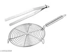 Stainless Steel Roaster with Chimta (Assorted, Set of 2)