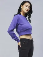 Women's Corset Fit Round Neck Sweatshirt 