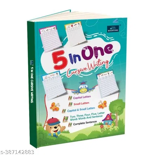 Practice Book Of 5-In-One Cursive Writing - Master The Art Of Beautiful Handwriting