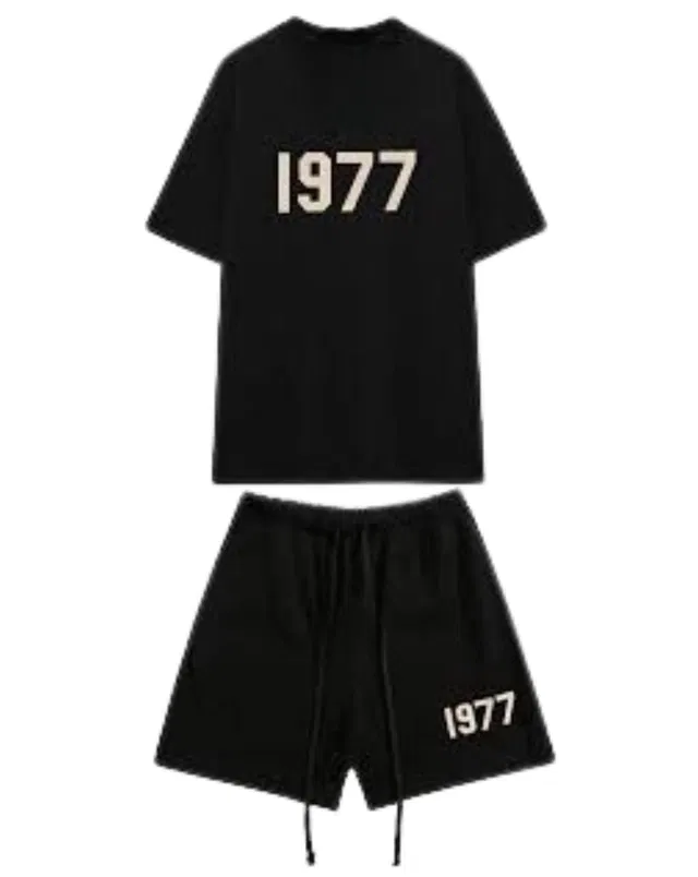 T Shirt and Shorts Set for Men, Pack of 2 (Black, M)