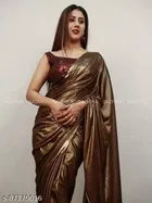 Lycra Solid Saree for Women 