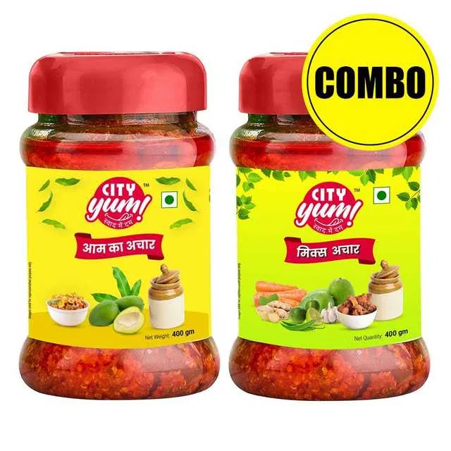सिटी यम मैंगो अचार 400 g + सिटी यम मिक्स्ड अचार 400 g