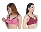 Cotton Blend Solid Non Padded Feeding Bras for Women 