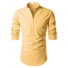 Trendy Cotton Full Sleeves Short Kurta For Men 