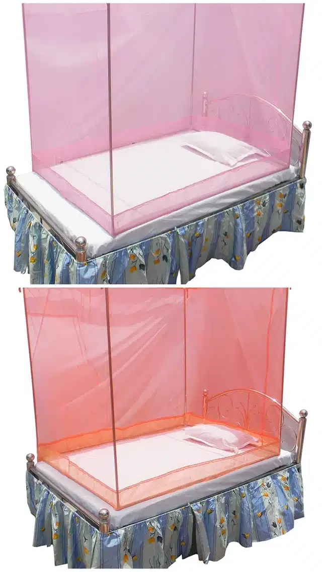 Single Bed Mosquito Net (Pack of 2) (Multicolor, 6x3 feet)
