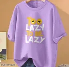 Cotton Blend Printed T-Shirt for Women, Lavender 