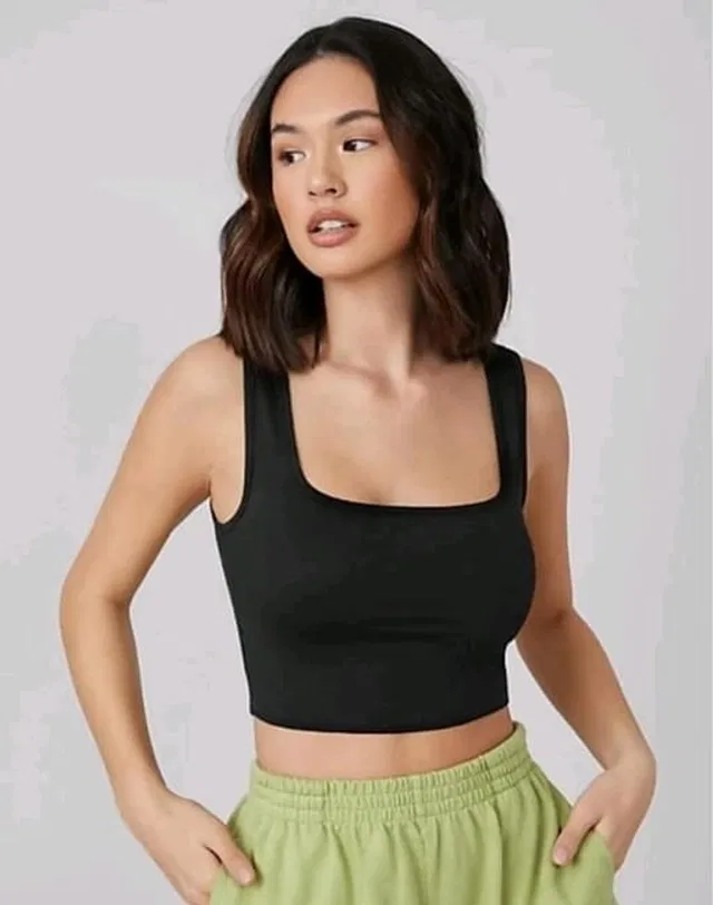 Cotton Top for Women (Black, S)