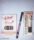 Combo of 36H Eyeliner with 2 in 1 Contour Stick & 4 Pcs Liquid Lipstick 