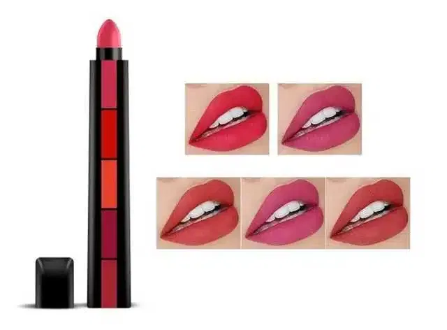 5 Step Lipstick Push and Play Red Edition (Pack of 1, Multicolor) (S24)