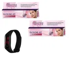 Eloshen-HT 2 Pcs Face Glowing Cream (15 g) with Free Digital Watch (Black) (Set of 2)
