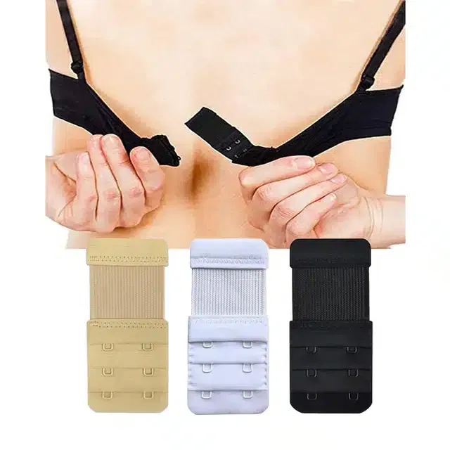 Bra Hook Extender Strips (Multicolor, Set of 3)