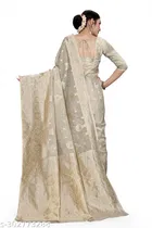 Linen Zari Woven Saree for Women 