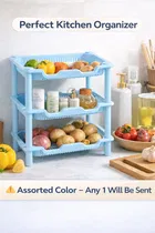 Multifunctional Detachable 3 Layer Rectangular Plastic Bathroom Organizer Kitchen Shelf Shelves Storage Rack Assorted Any 1 Colour