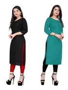Crepe Solid Kurtis for Women 