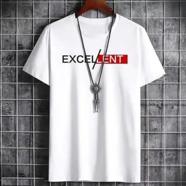 Half Sleeves T-Shirt for Men (White, L)