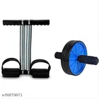 Double Spring Tummy Trimmer with Ab Wheel Roller 