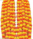 Plastic Artificial Marigold Flowers Garlands 