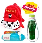 Fabric Backpack with Lunch Box & Water Bottle for Kids 