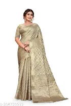 Organza Zari Woven Saree for Women 