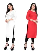 Crepe Solid Kurtis for Women 