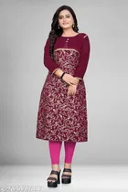 Banarasi Silk Printed Kurti for Women 