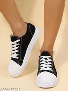 Shoetopia Black Colorblocked Sneakers Size IND-6