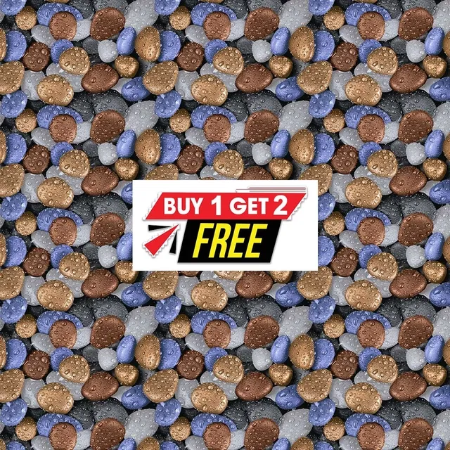 Vinyl Wallpaper for Kitchen Wall (Multicolor, 100x40 cm) (Pack of 3)