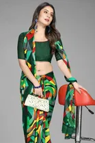 Trendy Georgette Saree with Blouse Piece For Women 