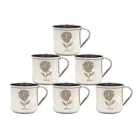 Leroyal Stainless Steel Bidding Rose Cup (Pack of 6, Silver)