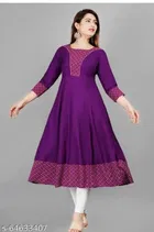 Anarkali Rayon Solid Kurti for Women 