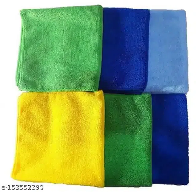 Microfiber Bath Towel (Multicolor, 40x40 cm) (Pack of 6)