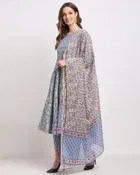 Cotton Cambric Printed Kurta Set with Dupatta 