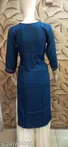 Rayon Slub Printed Kurti for Women 